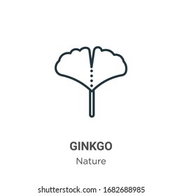 Ginkgo Umriss Vektorillustration Symbol. Thinline schwarz ginkgo Symbol, flache Vektorillustration einfache Elementgrafik aus bearbeitbarem Naturkonzept einzeln auf weißem Hintergrund