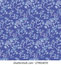 Ginkgo plants- vector seamless pattern