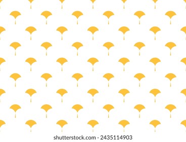 Ginkgo symbol. Cartoon flat yellow ginkgo biloba leaf isolated on yellow. Leaflet organic icon. Cosmetics and medical plant icon. 