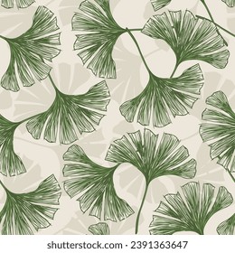 Ginkgo wallpaper design vector, Digital Textile Design Flowers Pattern Texture