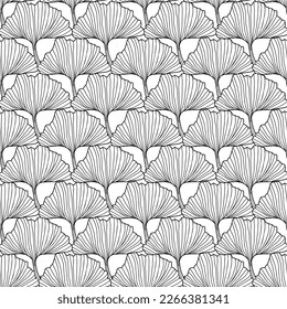 Ginko biloba Floral seamless pattern with ginkgo leaves.Ginko biloba seamless pattern with elegant leaves in green colors. Versatile trendy background design for packaging, wallpaper, postcard