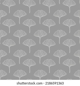 Ginko biloba Floral symetry seamless pattern with ginkgo leaves.Vector  ornament for wallpaper 