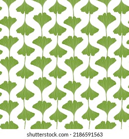 Ginko biloba leaves Floral seamless pattern with ginkgo leaves.Vector backgraund