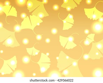 ginko golden autumn abstract background vector
