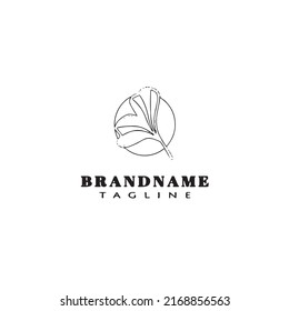 ginko leaf logo cartoon icon design template black modern isolated vector illustration