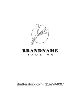 ginko leaf logo cartoon icon design template black modern isolated vector illustration