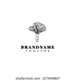 ginko leaf logo cartoon icon design template black modern isolated vector illustration