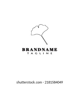 ginko leaf logo cartoon icon design template black modern isolated vector illustration