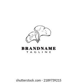 ginko leaf logo cartoon icon design template black modern isolated vector illustration