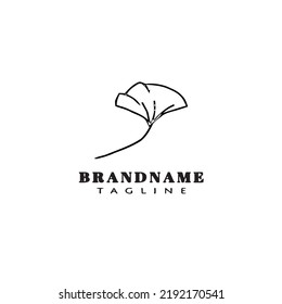 ginko leaf logo cartoon icon design template black modern isolated vector illustration