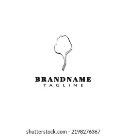 ginko leaf logo cartoon icon design template black modern vector illustration