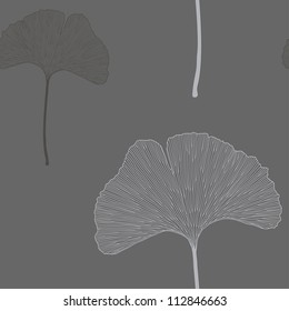 Ginko leaves floral ornament. Seamless interior wallpaper (Ginkgo Biloba leaves,  gingko leaf, ginkgo biloba, ginkgo leaf, leaves of ginkgo tree)