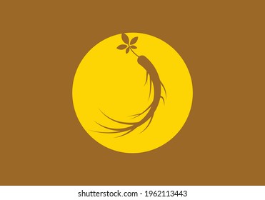 Plantilla de ilustración de icono del vector de diseño de Ginseng