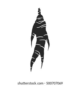 Ginseng icon in  black style isolated on white background. South Korea symbol stock vector illustration.