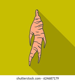 Ginseng icon in flat style isolated on white background. South Korea symbol stock vector illustration.