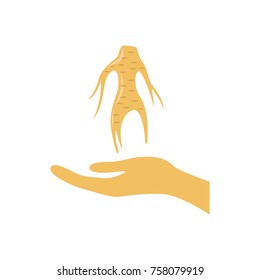 Ginseng icon on the white background. Vector illustration.