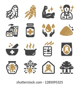 ginseng icon set,vector and illustration