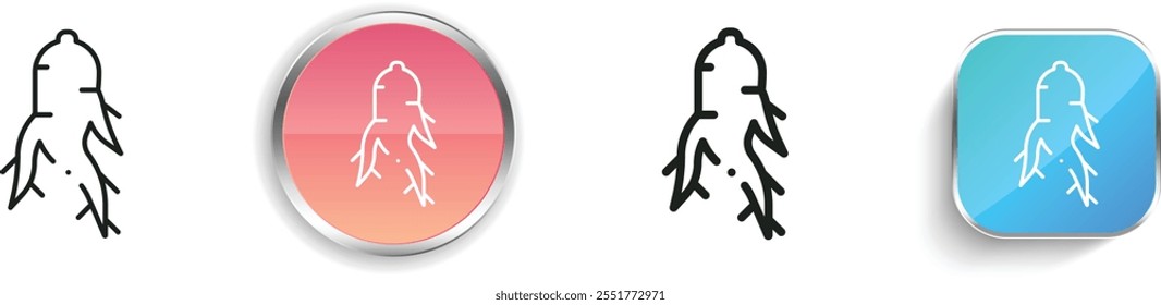 ginseng icon. Thin Linear, Regular and Button Style Design Isolated On White Background