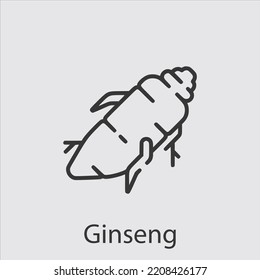 ginseng icon vector icon.Editable stroke.linear style sign for use web design and mobile apps,logo.Symbol illustration.Pixel vector graphics - Vector