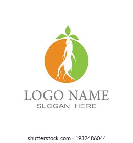 Icono de Ginseng Modelo de diseño de iluminación de vectores