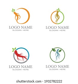 Ginseng icon Vector Illustration design Logo template