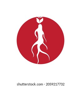 Ginseng-Illustrationssymbol, Vektordesign-Vorlage