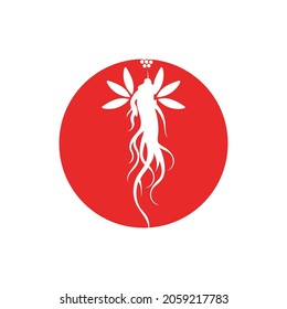 plantilla de diseño de vector de icono de ilustración de ginseng