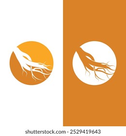 Ginseng logo design template and symbol icon vector illustration