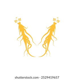 Modelo de design de logotipo de ginseng e ícone de símbolo ilustração vetorial