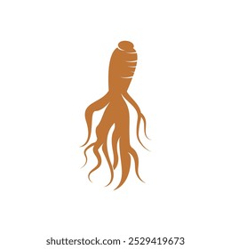 Ginseng logo design template and symbol icon vector illustration