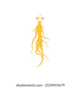 Ginseng logo design template and symbol icon vector illustration