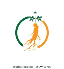 Ginseng logo design template and symbol icon vector illustration