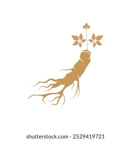 Plantilla de diseño de logotipo de ginseng y Ilustración vectorial de icono de símbolo