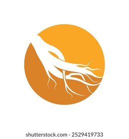 Modelo de design de logotipo de ginseng e ícone de símbolo ilustração vetorial