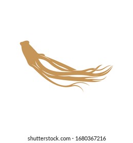 
Ginseng logo design vector template. Ginseng root on white background