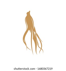 
Ginseng logo design vector template. Ginseng root on white background