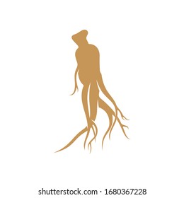 
Ginseng logo design vector template. Ginseng root on white background