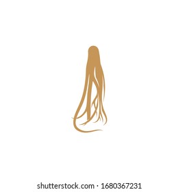 
Ginseng logo design vector template. Ginseng root on white background