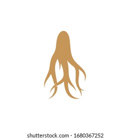 
Ginseng logo design vector template. Ginseng root on white background