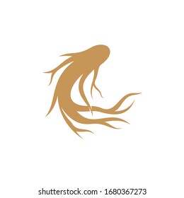 
Ginseng logo design vector template. Ginseng root on white background