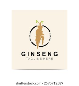 Ginseng logo herbal plant for medicine natural herbal design illustration idea