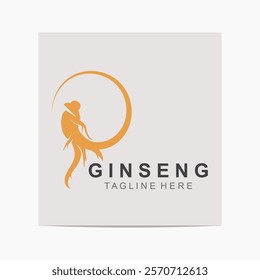 Ginseng logo herbal plant for medicine natural herbal design illustration idea