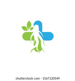 Ginseng logo illustration vector template
