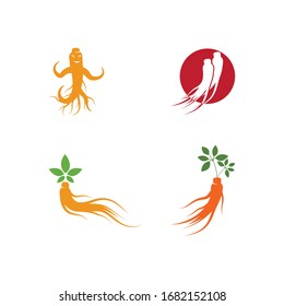 Plantilla vectorial de ilustración del logotipo de Ginseng