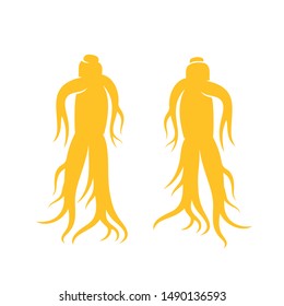 Ginseng logo. Isolated ginseng on white background