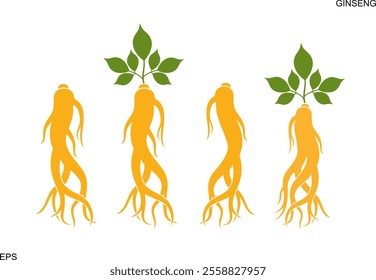 Ginseng logo. Isolated ginseng on white background