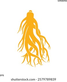 Ginseng logo. Isolated ginseng on white background