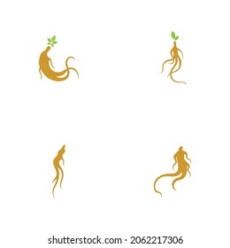 Ginseng logo set illustration vector template