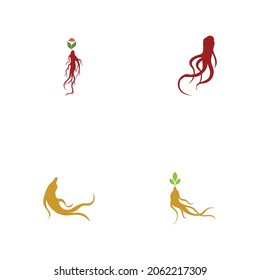 Ginseng logo set illustration vector template