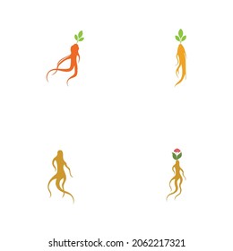 Ginseng-Logo-Vorlage für Vektorgrafik